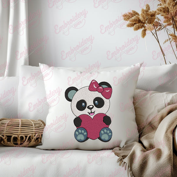 Cute Panda Girl Embroidery Design