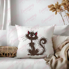 Funny Black Cat Embroidery Design