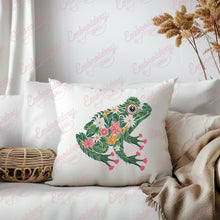 Colorful Botanical Tree Frog Embroidery Design