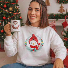 Christmas Snowman In Wreath Embroidery Design
