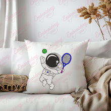 Astronaut Playing Tennis Embroidery Design