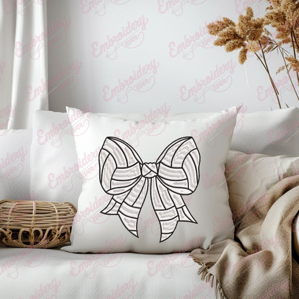 Volleyball Simple Bow Embroidery Design