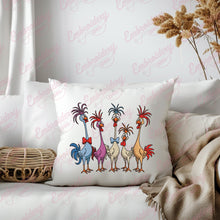 Colorful Crazy Chickens Embroidery Design