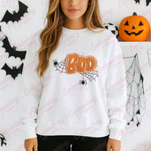 Halloween Boo With Spider Embroidery Design
