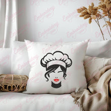Beautiful Female Chef Face Embroidery Design