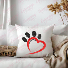 Beautiful Heart Paw Embroidery Design