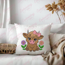 Cute Baby Highland Cow Embroidery Design