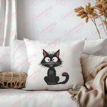 Crazy Black Cat Embroidery Design