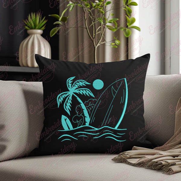 Surfboard Machine Embroidery Design