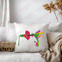 Hummingbird With Flower Embroidery Design