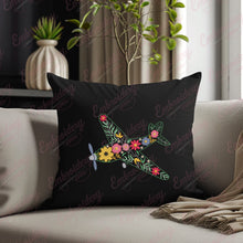 Floral Airplane Linart Embroidery Design
