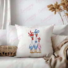 Colorful Crazy Chickens Embroidery Design