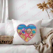 Heartshape Sea Beach Embroidery Design