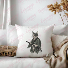 Funny Samurai Cat Embroidery Design