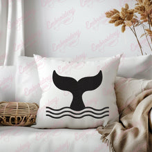 Whale Tail In Waves Embroidery Design
