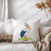 Elegant Stork Bird Embroidery Design Instant Digital Download