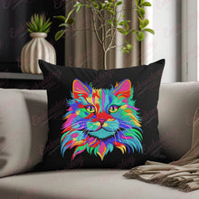 Colorful Splashes Cat Embroidery Design