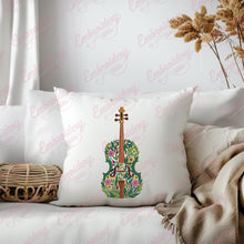 Flower Cello Embroidery Design