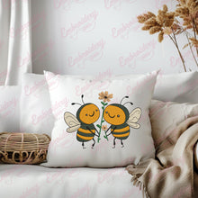Cute Bees With Flower Embroidery Design