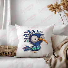 Colorful Cartoon Bird With Large Eyes Embroidery Design