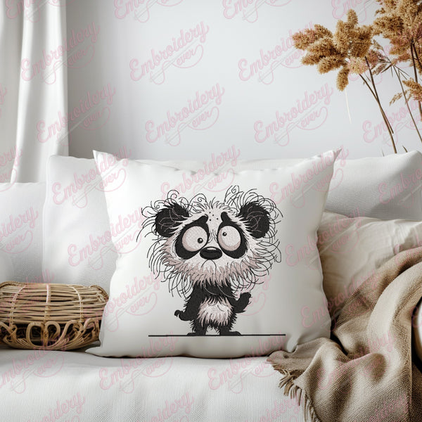 Big Eyes Panda Embroidery Design