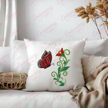 Butterfly Flowers Embroidery Design