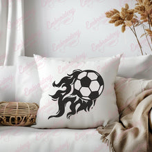 Soccer Ball on Fire Embroidery Design