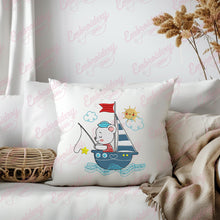 Sailor Bear Fishing Embroidery Design