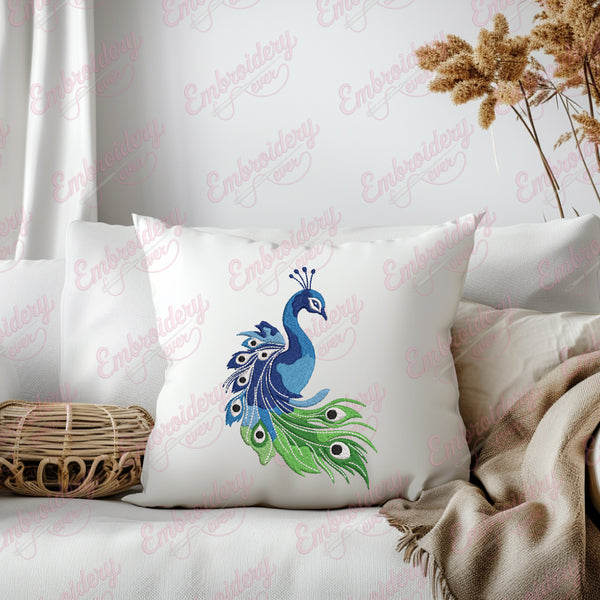 Beautiful Peacock Machine Embroidery Design