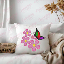 Butterfly Flowers Embroidery Design