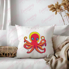 Funny Cartoon Octopus Embroidery Design