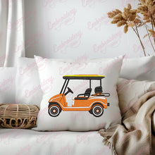 Yellow Golf Cart Embroidery Design