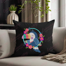 Toucan With Floral Wreath Embroidered Design