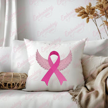 Pink Ribbon Angel Wings Breast Cancer Embroidery Design