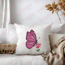 Butterfly on Flower Embroidery Design