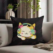 Colorful Cat Wearing Headphones Embroidery Design