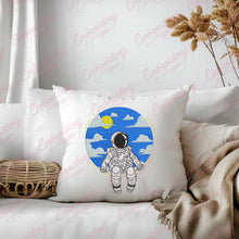Astronaut Sitting in Space Embroidery Design