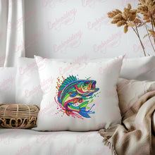 Colorful Bass Fish Embroidery Design