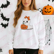 Halloween Girl Ghost With Pumpkin Embroidery Design