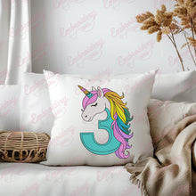 Unicorn Number 3rd Birthday Embroidery Design