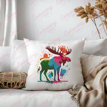 Colorful Moose Embroidery Design