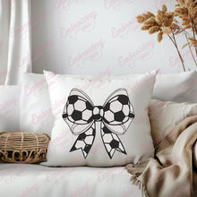 Soccer Ball Coquette Bow Embroidery Design