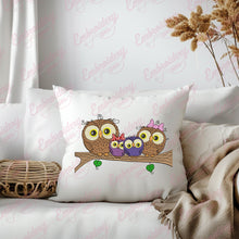 Family Of Owls Machine Embroidery Design