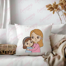 Mom With Little Daughter Mothers Day Embroidery Design