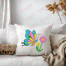 Butterfly On Flower Embroidery Design