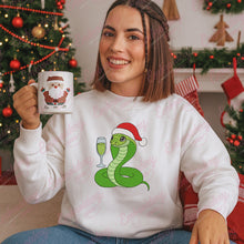 Santa Hat Snake with Drink Christmas Embroidery Design