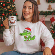 Cute Christmas Alligator Crocodile Embroidery Design