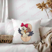Baby Stork Bird Girl Sitting Inside Of Egg Embroidery Design