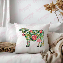 Beautiful Floral Cow Embroidery Design