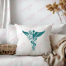 Medical Symbol Floral Embroidery Design